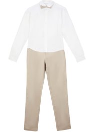 Pantaloni chino con camicia e papillon, elegante (set 3 pezzi), bpc bonprix collection