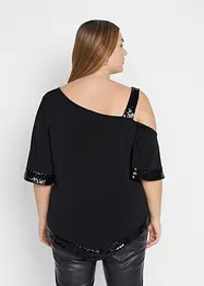 Maglia lunga con paillettes, bonprix