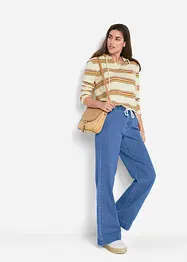 Jeans elasticizzati wide leg, vita media, bonprix