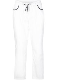 Pantaloni cropped in popeline di cotone con cinta comoda, bpc bonprix collection