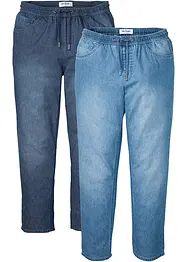 Jeans con elastico in vita in denim estivo classic fit (pacco da 2), bonprix