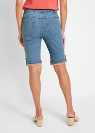 Bermuda in jeans con risvolto colorato, bonprix