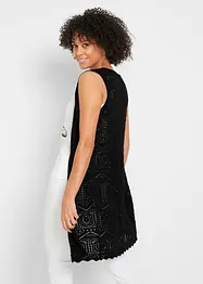Gilet lungo in maglia traforata, bonprix