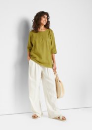 Blusa oversize in lino, bpc bonprix collection