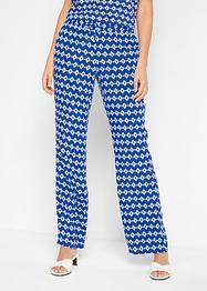 Pantaloni con elastico in vita in viscosa fantasia, bpc selection