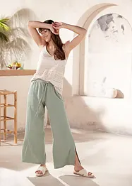 Pantaloni larghi in misto lino, bonprix