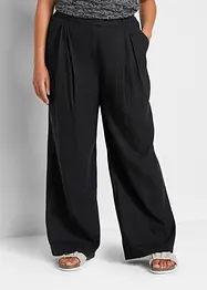 Pantaloni a palazzo in misto lino e viscosa leggero, bonprix
