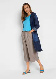Pantaloni cropped in misto lino e cotone, bonprix