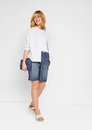 Bermuda in denim leggero di misto lino, bonprix