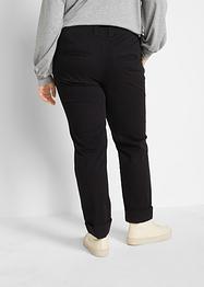 Pantaloni chino elasticizzati con cinta comoda e risvolto, bpc bonprix collection