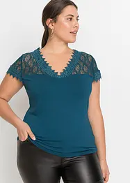 Maglia con pizzo in viscosa sostenibile, bonprix