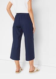 Pantaloni culotte in misto lino con cinta comoda, bpc bonprix collection