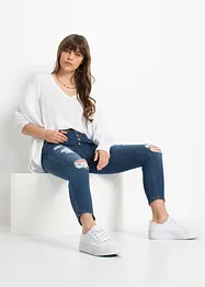 Jeans cropped strappati skinny, bonprix