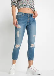 Jeans cropped strappati skinny, bonprix