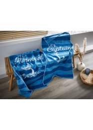 Asciugamano mare con righe blu, bpc living bonprix collection