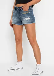 Shorts di jeans con ricamo, bonprix