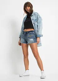 Shorts di jeans con ricamo, bonprix