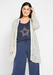 Cardigan lungo traforato, bonprix