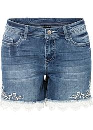 Shorts di jeans con ricami e pizzo, BODYFLIRT