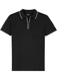 Polo in piquet di puro cotone con cerniera, bonprix
