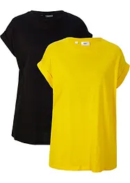 Maglia lunga con maniche risvoltate (pacco da 2), bonprix