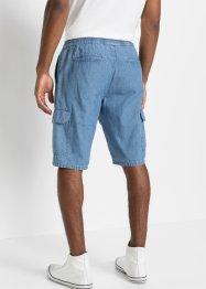 Bermuda cargo in jeans con elastico in vita, loose fit (pacco da 2), John Baner JEANSWEAR