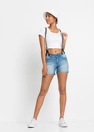 Shorts di jeans con bretelle, RAINBOW