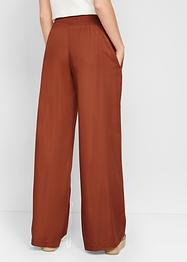 Pantaloni larghi in viscosa crêpe con cinta smock, bpc bonprix collection