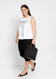Leggings capri con gonna in misto cotone elasticizzato, bonprix