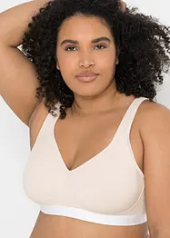 Reggiseno t-shirt senza ferretto con cotone biologico (pacco da 2), bonprix