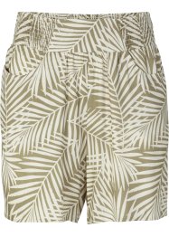 Shorts in viscosa con inserto smock sulla cinta, bpc bonprix collection