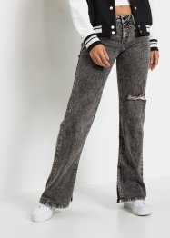Jeans larghi con spacco in cotone biologico, RAINBOW