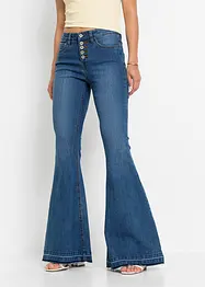 Jeans a zampa con orlo aperto, bonprix