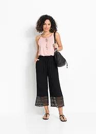 Pantaloni culotte con pizzo, bonprix