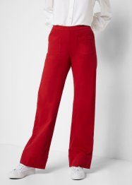 Pantaloni in twill con gambe svasate e cinta elastica a vita alta, bpc bonprix collection