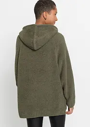 Maglione effetto peluche con cappuccio, bonprix