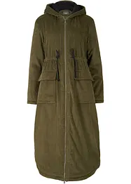 Cappotto in velluto a coste con cappuccio in pile teddy di puro cotone, bonprix