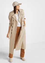 Trench lungo con cintura in vita, bonprix