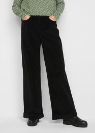 Pantaloni larghi di velluto elasticizzato con elastico in vita, a vita alta, bpc bonprix collection