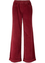 Pantaloni larghi di velluto elasticizzato con elastico in vita, a vita alta, bpc bonprix collection