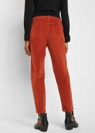Pantaloni di velluto cropped con cinta comoda a vita alta, bpc bonprix collection