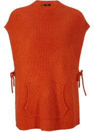 Gilet in maglia con collo dritto e spacchi laterali, bpc bonprix collection
