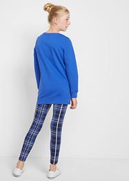Felpa lunga e leggings a quadri (set 2 pezzi), bpc bonprix collection
