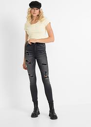 Jeans skinny con effetto sdrucito, RAINBOW