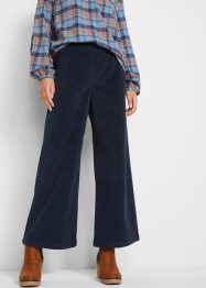 Pantaloni a palazzo cropped in velluto con cinta comoda a vita alta, bpc bonprix collection