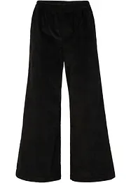 Pantaloni a palazzo cropped in velluto a coste con cinta comoda a vita alta, bonprix