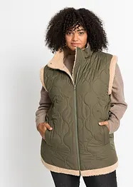 Gilet trapuntato double-face con pelliccia sintetica, bonprix