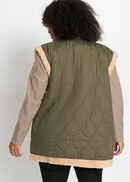 Gilet trapuntato double-face con pelliccia sintetica, bonprix