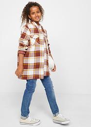 Shacket teddy lungo a quadri, bpc bonprix collection