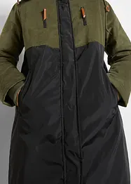 Parka lungo bitessuto con cappuccio, taglio diritto, bonprix